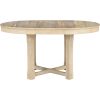 TREXM 5-Piece Dining Table Set, Two-Size Round To Oval Extendable Butterfly Leaf Wood Dining Table and 4 Upholstered Dining Chairs with Armrests (Natu