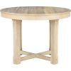 TREXM 5-Piece Dining Table Set, Two-Size Round To Oval Extendable Butterfly Leaf Wood Dining Table and 4 Upholstered Dining Chairs with Armrests (Natu