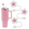 3pcs Cherry Blossom Silicone Straw Cover Cap for Stanley Cup, 10mm 0.4in Straw Tips Lids