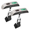 5 Core Digital Luggage Scale Pair Backlight LCD Display with Temperature Measurement/Baggage Scale 110lbs Capacity, Portable Stainless Steel Hanging S